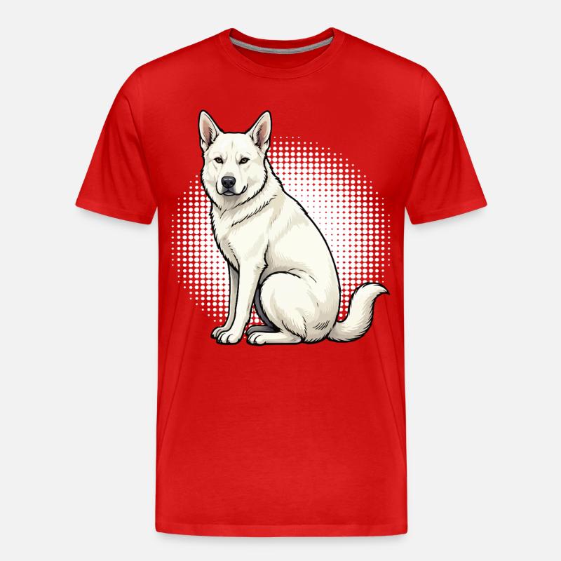 Weißer Schäferhund Schäferhund Schäferhunde - Männer Premium Bio T-Shirt - Rot
