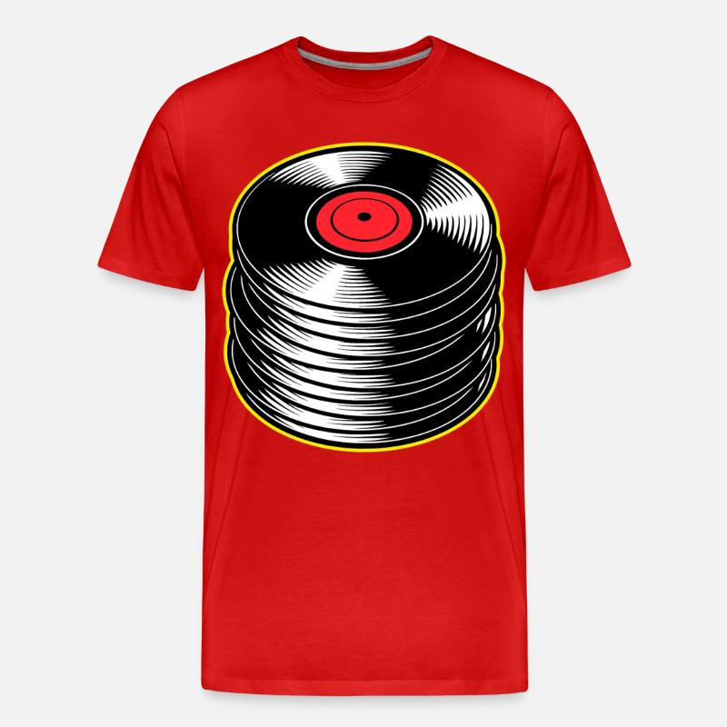 Stack d’albums vinyles - T-shirt bio Premium Homme - rouge