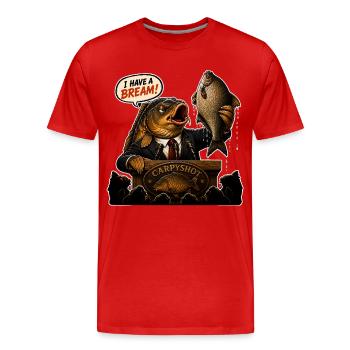 J’ai un design amusant de pêche à la carpe de la daurée - T-shirt bio Premium Homme - rouge - Devant - Damien (186cm)