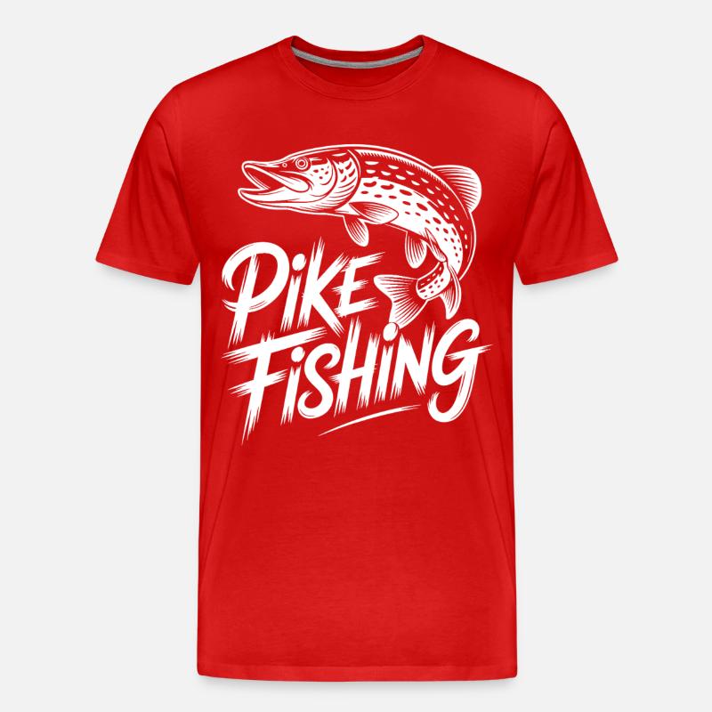 Springender Hecht - Männer Premium Bio T-Shirt - Rot