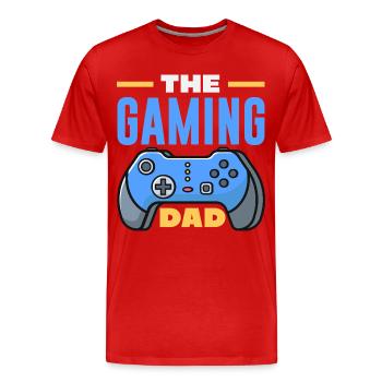 The Gaming Dad Funny Gamer Dad Gamer Dad - Men's Premium Organic T-Shirt - red - Front - Damien (186cm)
