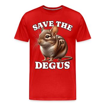 Degu Save Degu - Männer Premium Bio T-Shirt - Rot - Vorne - Damien (186cm)