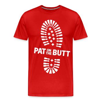 Klopf auf den Po-Stiefel - Männer Premium Bio T-Shirt - Rot - Vorne - Damien (186cm)