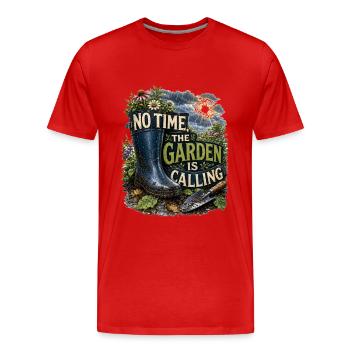 Garden Calls Gardener Saying Gardening Plants - Men's Premium Organic T-Shirt - red - Front - Damien (186cm)