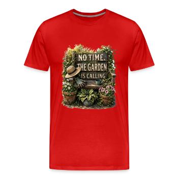 Garden Calls Gardener Saying Gardening Plants - Men's Premium Organic T-Shirt - red - Front - Damien (186cm)