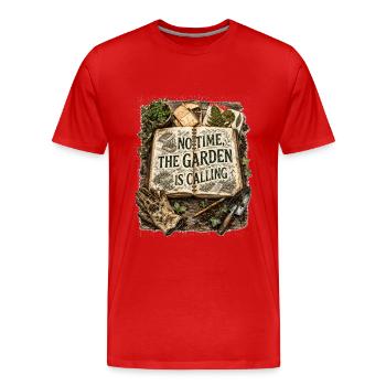 Garden Calls Gardener Saying Gardening Plants - Men's Premium Organic T-Shirt - red - Front - Damien (186cm)