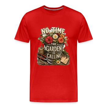 Garden Calls Gardener Saying Gardening Plants - Men's Premium Organic T-Shirt - red - Front - Damien (186cm)