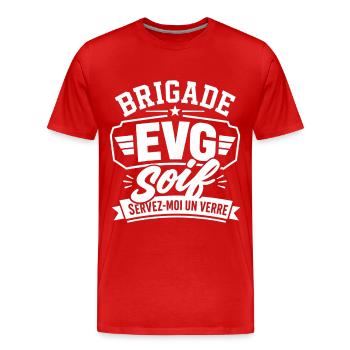 Brigade EVG Soif Servez-moi un Verre - Mariage - T-shirt bio Premium Homme - rouge - Devant - Damien (186cm)