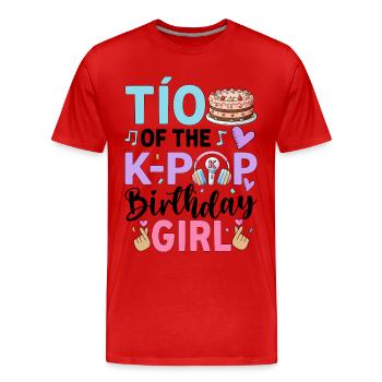 Tío of The K-Pop Birthday Girl - Men's Premium Organic T-Shirt - red - Front - Damien (186cm)