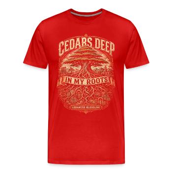 Lebanon Lebanese Cedars Deep In My Roots - Men's Premium Organic T-Shirt - red - Front - Damien (186cm)