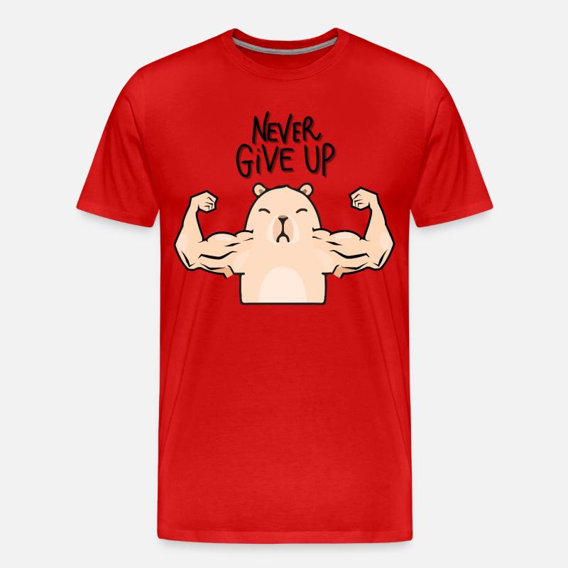 Capybara-Bodybuilder - Männer Premium Bio T-Shirt - Rot