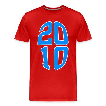 16 ANS 2010 16E ANNIVERSAIRE - T-shirt bio Premium Homme - rouge - Devant - Damien (186cm)
