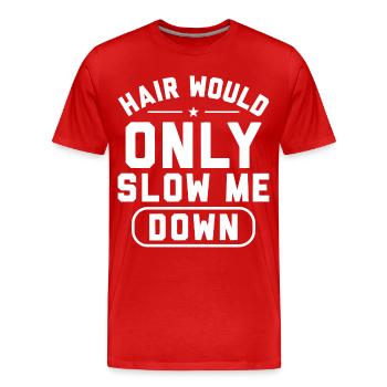 Kahler Humor Rasierter Kopf | Funny Man-Geschenk - Männer Premium Bio T-Shirt - Rot - Vorne - Damien (186cm)