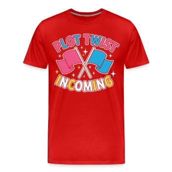Gender Reveal Plot Twist Incoming Team Pink Team - Men's Premium Organic T-Shirt - red - Front - Damien (186cm)
