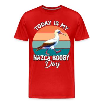 Nazca Tölpel Nazca Booby - T-shirt bio Premium Homme - rouge - Devant - Damien (186cm)