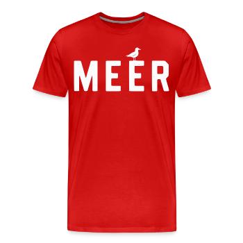 MEER Möwe Minimalistisches Stranddesign Urlaub - Männer Premium Bio T-Shirt - Rot - Vorne - Damien (186cm)