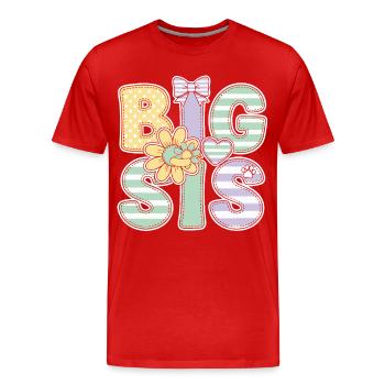 Geschlechterenthüllung Big Sis Babyparty Big Sister - Männer Premium Bio T-Shirt - Rot - Vorne - Damien (186cm)