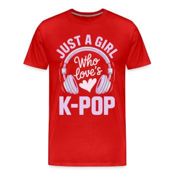 k pop - Men's Premium Organic T-Shirt - red - Front - Damien (186cm)