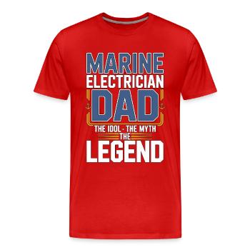 Marine Electrician Dad The Idol Marine Engineer - Männer Premium Bio T-Shirt - Rot - Vorne - Damien (186cm)