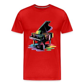 Klavier - Männer Premium Bio T-Shirt - Rot - Vorne - Damien (186cm)