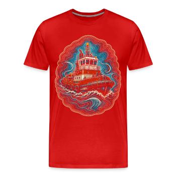 Remorqueurs Remorqueurs - T-shirt bio Premium Homme - rouge - Devant - Damien (186cm)