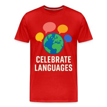 Les langues du monde célèbrent les graphismes - T-shirt bio Premium Homme - rouge - Devant - Damien (186cm)