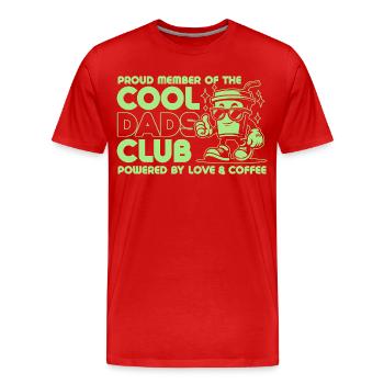 Club des papas cool - Cadeau de fête des pères papa papa - T-shirt bio Premium Homme - rouge - Devant - Damien (186cm)