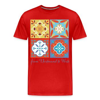 Dortmund to Porto - Men's Premium Organic T-Shirt - red - Front - Damien (186cm)