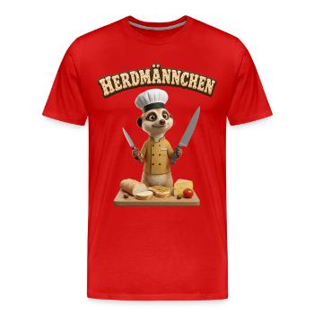 Un suricate drôle en cuisinier Homme du foyer - T-shirt bio Premium Homme - rouge - Devant - Damien (186cm)
