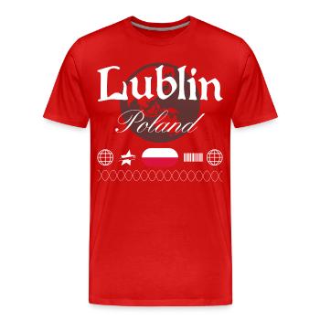 Lublin Polen Streetwear Reise Souvenir - Männer Premium Bio T-Shirt - Rot - Vorne - Damien (186cm)