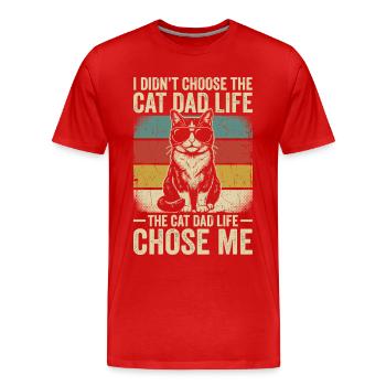 Cat Daddy, Katzenpapa, Cat Dad Life - Männer Premium Bio T-Shirt - Rot - Vorne - Damien (186cm)