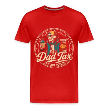 Dad Tax Retro Snack Badge - Men's Premium Organic T-Shirt - red - Front - Damien (186cm)
