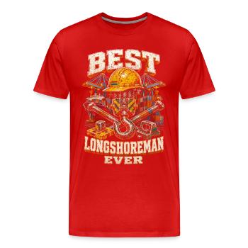 Docker Meilleur Docker de Tous les Temps - T-shirt bio Premium Homme - rouge - Devant - Damien (186cm)