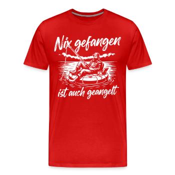Angeln mit Humor - Männer Premium Bio T-Shirt - Rot - Vorne - Damien (186cm)
