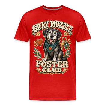 GRAY MUZZLE FOSTER CLUB Dog - Men's Premium Organic T-Shirt - red - Front - Damien (186cm)