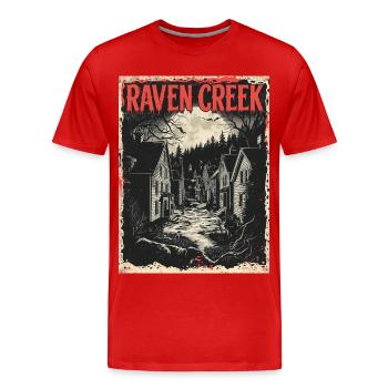 Welcome to Raven Creek – Horror Town - Men's Premium Organic T-Shirt - red - Front - Damien (186cm)
