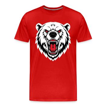 Ours Polaire Mascotte Logo Sport Musculation - T-shirt bio Premium Homme - rouge - Devant - Damien (186cm)