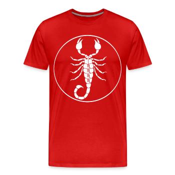 Skorpionsternzeichen (Weiß) - Männer Premium Bio T-Shirt - Rot - Vorne - Damien (186cm)