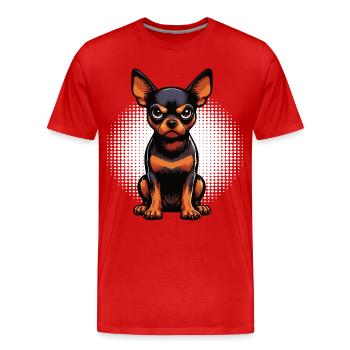 Pinscher miniature Pinscher Pinscher Pinscher Propriétaire Minpin - T-shirt bio Premium Homme - rouge - Devant - Damien (186cm)