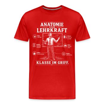 Lehrer Anatomie Klasse im Griff Shirt - Männer Premium Bio T-Shirt - Rot - Vorne - Damien (186cm)