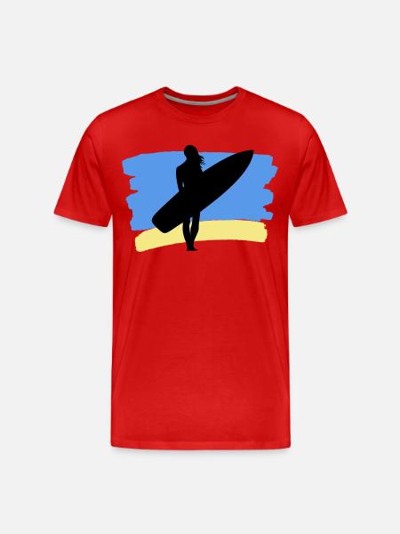 Beach Vibes – Surfer Girl - Men's Premium Organic T-Shirt - red
