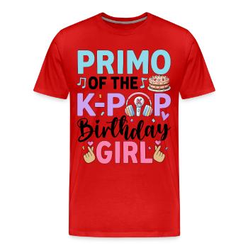 Primo of The K-Pop Birthday Girl - Men's Premium Organic T-Shirt - red - Front - Damien (186cm)