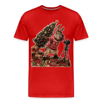 Christmas photo completely off target - Men's Premium Organic T-Shirt - red - Front - Damien (186cm)