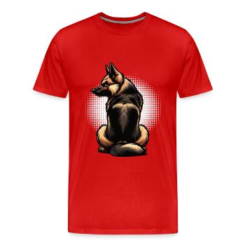 Berger allemand Chiens de berger Chiens de berger - T-shirt bio Premium Homme - rouge - Devant - Damien (186cm)