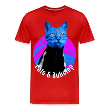 Cats & Dubstep – Rave Outfit Festival Dubstep - Männer Premium Bio T-Shirt - Rot - Vorne - Damien (186cm)