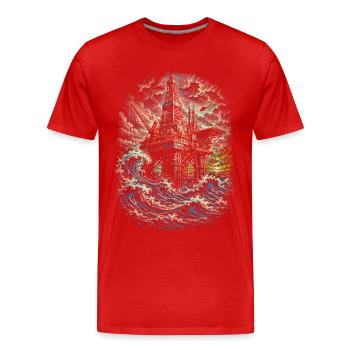 Bohrinsel Ölplattformarbeiter - Männer Premium Bio T-Shirt - Rot - Vorne - Damien (186cm)