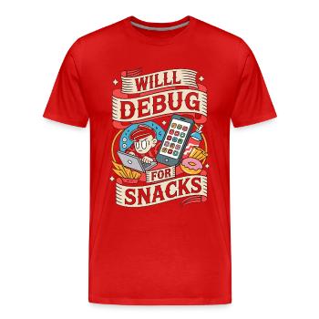 Développeur d’applications mobiles va déboguer pour le codage mobile - T-shirt bio Premium Homme - rouge - Devant - Damien (186cm)