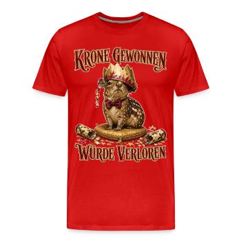 Süßes Paka. Krone gewonnen Würde verloren - Männer Premium Bio T-Shirt - Rot - Vorne - Damien (186cm)