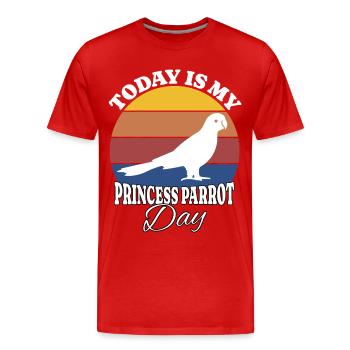 Alexandra parakeet Princess Parrot - Men's Premium Organic T-Shirt - red - Front - Damien (186cm)