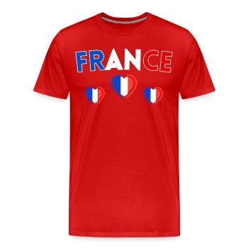 Drapeau France Cadeau Homme Femme France Cadeau - T-shirt bio Premium Homme - rouge - Devant - Damien (186cm)